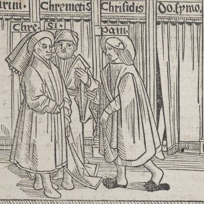 L’Andrienne, acte V, scène 3 (Térence, Comédies, Trechsel, 1493)