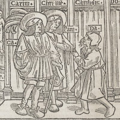 L’Andrienne, acte V, scène 6 (Térence, Comédies, Trechsel, 1493)
