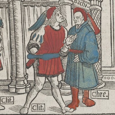 Héautontimorouménos, acte I, scène 2 (Térence, Comédies, Trechsel, 1493)