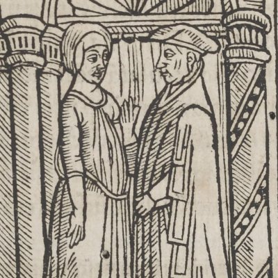 L’Hécyre, acte II, scène 1 (Térence, Comédies, Trechsel, 1493)