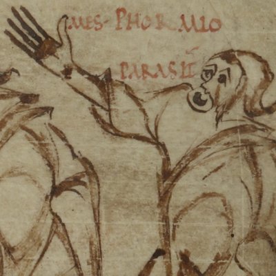 Phormion, acte V, scène 9 (Térence, Latin 7899, 9e s.)