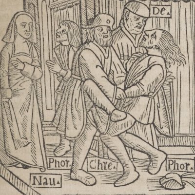 Phormion, acte V, scène 8 (Térence, Comédies, Trechsel, 1493)