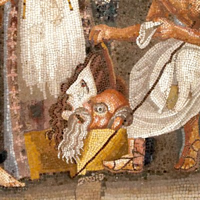 Acteurs & musiciens se préparant au spectacle (Pompéi, Maison du poète tragique)
