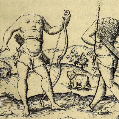 Vignette frontispice (Description du royaume de Guyanne, 1599)