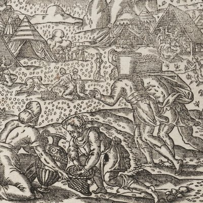 La manne tombe du ciel dans le désert (Figures de la Ste Bible) - J. Cousin