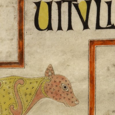 Imago vituli, symbole de Luc - Évangile d’Echternach (folio 115v°)
