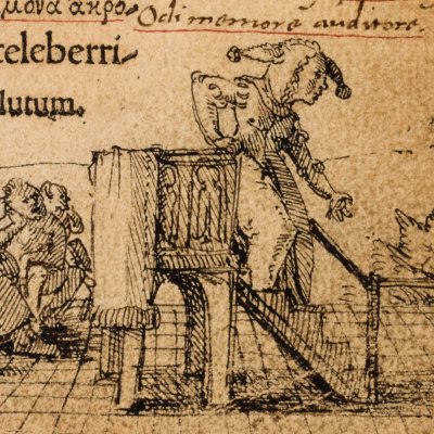 Folie descendant de sa chaire (Éloge de la Folie) - Holbein