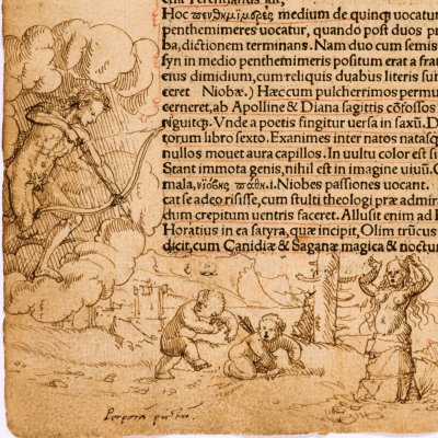 Apollon tuant les enfants de Niobé (Éloge de la Folie) - Holbein