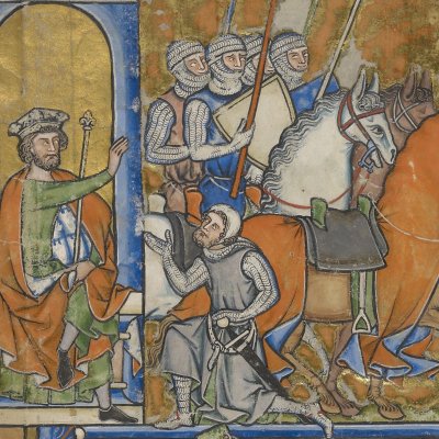 David ordonne la destruction de Sheba ; Joab tue Amasa (Bible de Maciejowski, fol. 43v°)