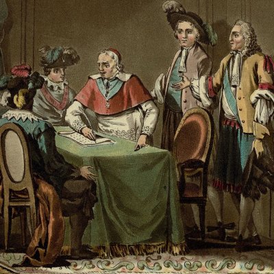 Mazarin conclut la paix des Pyrénées (Portraits des grands hommes…)