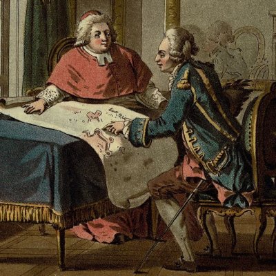 Fleury consulte le maréchal de Belle-Isle (Portraits des grands hommes…)