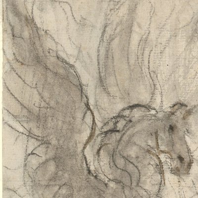 Bradamante et Roger tentent de s’emparer de l’hippogriffe - Fragonard