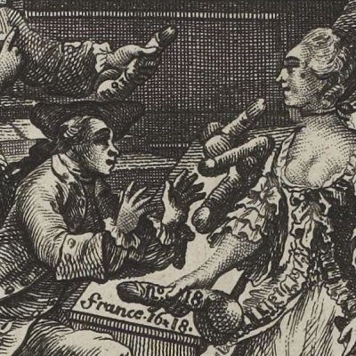 Frontispice aux godemichés (Académie des Dames, 1680)