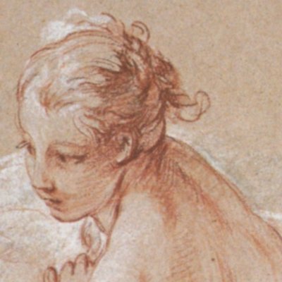Académie de jeune femme nue allongée sur le ventre - Boucher