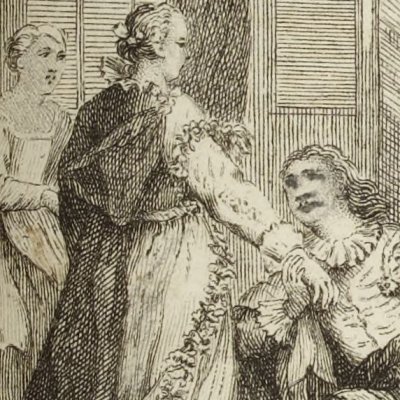 Gil Blas déclare sa flamme à Laure (Gil Blas, 1747, vol. 1)