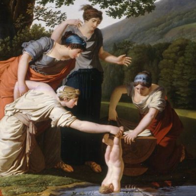Thétis plonge Achille dans l’eau du Styx - Antoine Borel