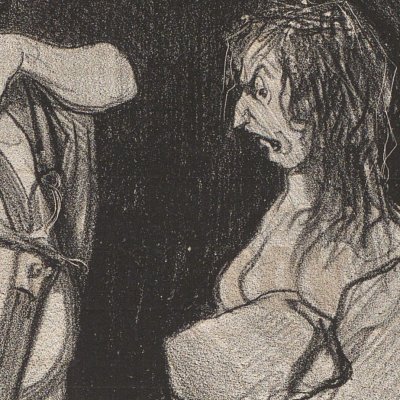 Histoire ancienne : Œdipe chez le sphinx - Daumier