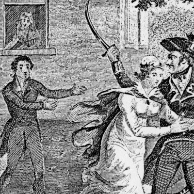 Mr Colbrand sauve Paméla de la furie de Lady Davers (Pamela, 1813)