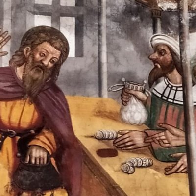 Judas rend les trente deniers (église Saint-Sébastien de Plampinet)