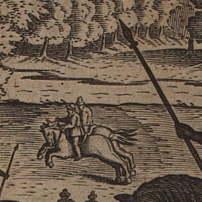 La chasse des bêtes noires (Les Images…, Philostrate/Vigenère, éd. 1637) - Caron