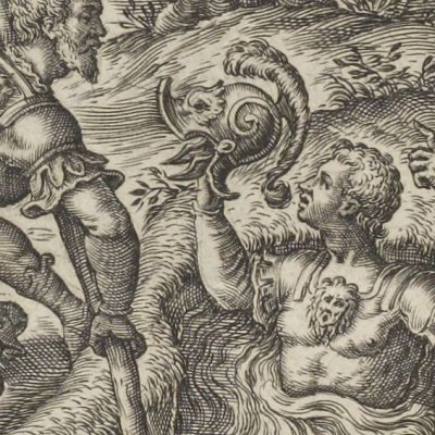 Ferragus face au fantôme de l’Argaïl (Roland furieux 1615, ch1) - Gaultier