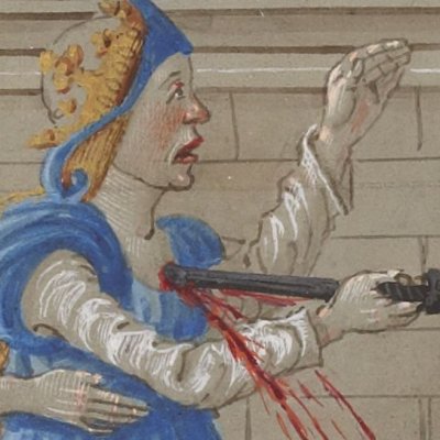 Suicide de Didon (Énéide de Saint-Gelais, Bnf Français 861, f33v)