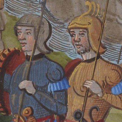 Énée enterre sa nourrice Caiète (Énéide de Saint-Gelais, Bnf Français 861, f66r)