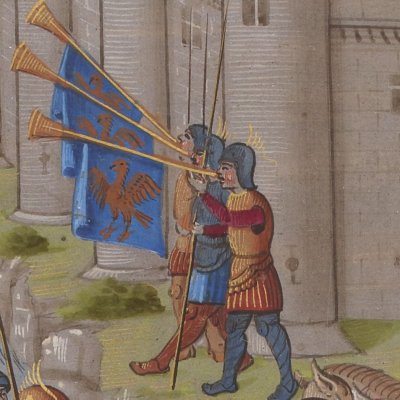 Turnus part en guerre depuis Laurentes (Énéide Saint-Gelais 1500)