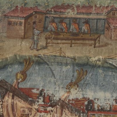 La flotte d’Énée longe l’île de Circé (Énéide 7, Vaticanus Vat.Lat.3225, f58)