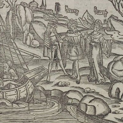 La Sibylle enjoint à Énée d’enterrer Misène (Virgile, Énéide 6, éd. Brant, Strasbourg Grüninger 1502, f257v)