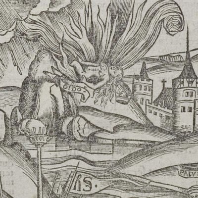Énée quitte Carthage pour la Sicile (Virgile, Énéide 5, éd. Brant, Strasbourg Grüninger 1502, f230v)