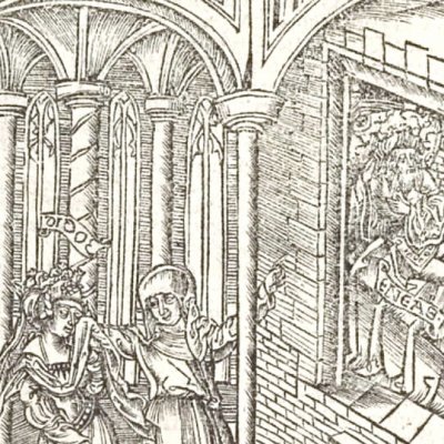 Didon se confie à sa sœur Anna (Virgile, Énéide 4, éd. Brant, Strasbourg Grüninger 1502, f207)