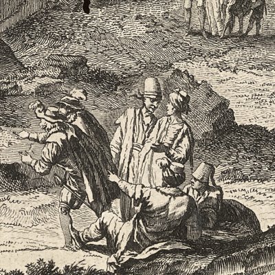 Lisbonne après le tremblement de terre de 1755. Place de la Patriarchale - Le Bas d'après Paris et Pedegache