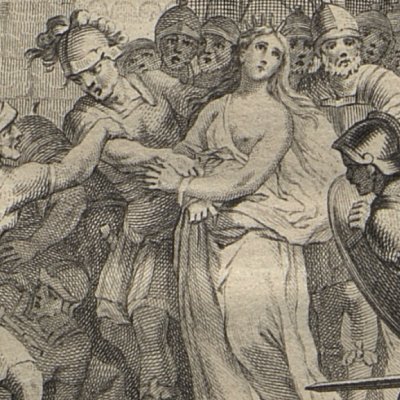 Corèbe tente de délivrer Cassandre (L’Eneide di Virgilio, 1760) - Zocchi