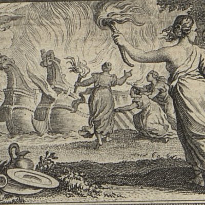 Incendie des nefs troyennes (L’Eneide di Virgilio, 1760) - Zocchi