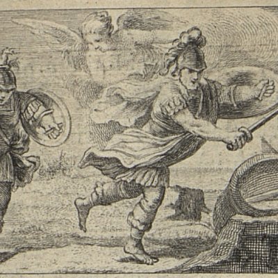 Le fantôme d’Énée fuit devant Turnus (L’Eneide di Virgilio, 1760) - Zocchi