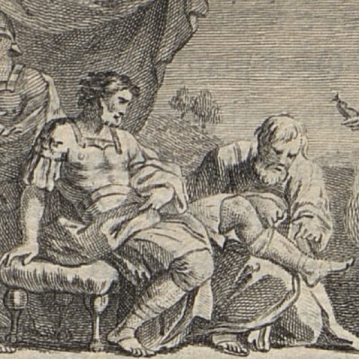 Venus cares for the wounded Aeneas (L'Eneide di Virgilio, 1760) - Zocchi