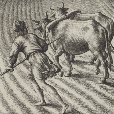 Le labour (Virgile, Géorgiques 1, éd. Ogilby 1654, p60) - Cleyn