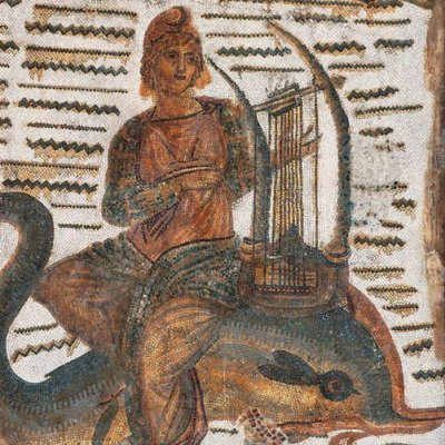 Arion sauvé par un dauphin (mosaïque de Thyna)