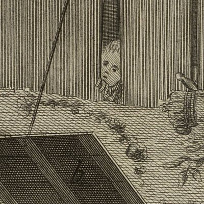 Atelier (Encyclopédie, t. 26, Tapisserie de haute-lisse des Gobelins, Pl. 1)