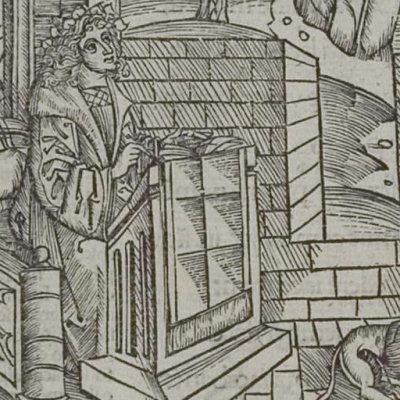 Virgile compose la 6e églogue (Bucoliques, Strasbourg, 1502) - S. Brant
