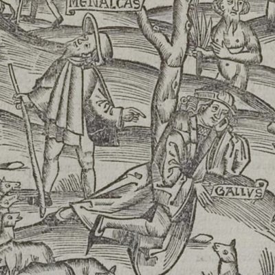 Les tourments amoureux de Gallus (Virgile, Bucoliques 10, éd. Brant, Strasbourg Grüninger 1502, f31)