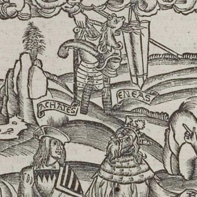 Évandre offre son alliance à Énée (Virgile, Énéide 8, éd. Brant, Strasbourg Grüninger 1502, f322)