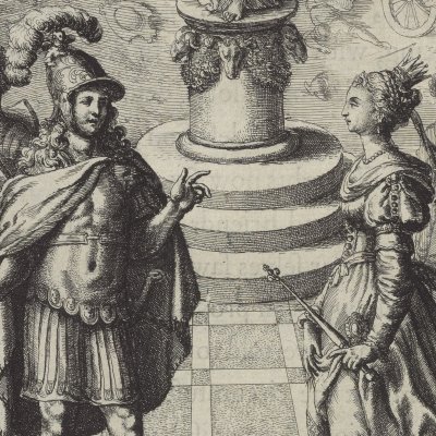 Didon accueille Énée devant le temple de Junon (The Works of P. Virgilius Maro)