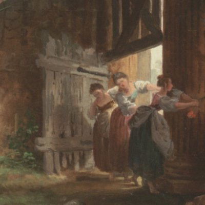 Un ermite priant dans les ruines d'un temple romain - Hubert Robert