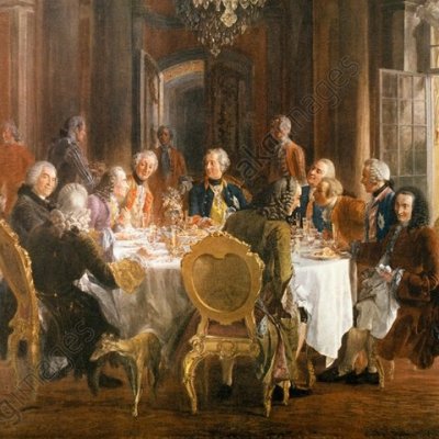 Voltaire dînant à Sans-Souci à la table de Frédéric II