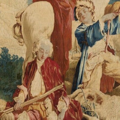 La halte de chasse (Tenture des fêtes italiennes) - Boucher