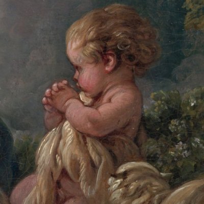 Vierge à l'enfant avec saint Jean Baptiste enfant et des anges - F. Boucher