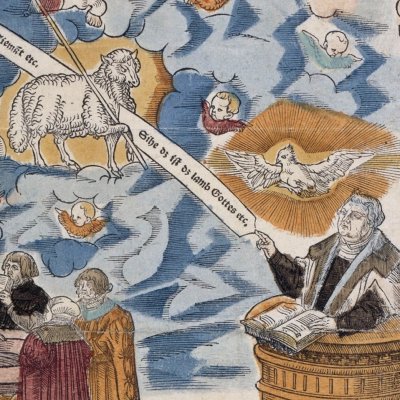Différence de la vraie religion du Christ et de la fausse croyance idolâtre en l'Antéchrist - Cranach le jeune