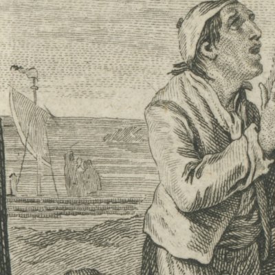 Bienfaisance d'une famille sauvage du Canada envers un Français (Histoire des deux Indes, 1781) - Moreau le Jeune